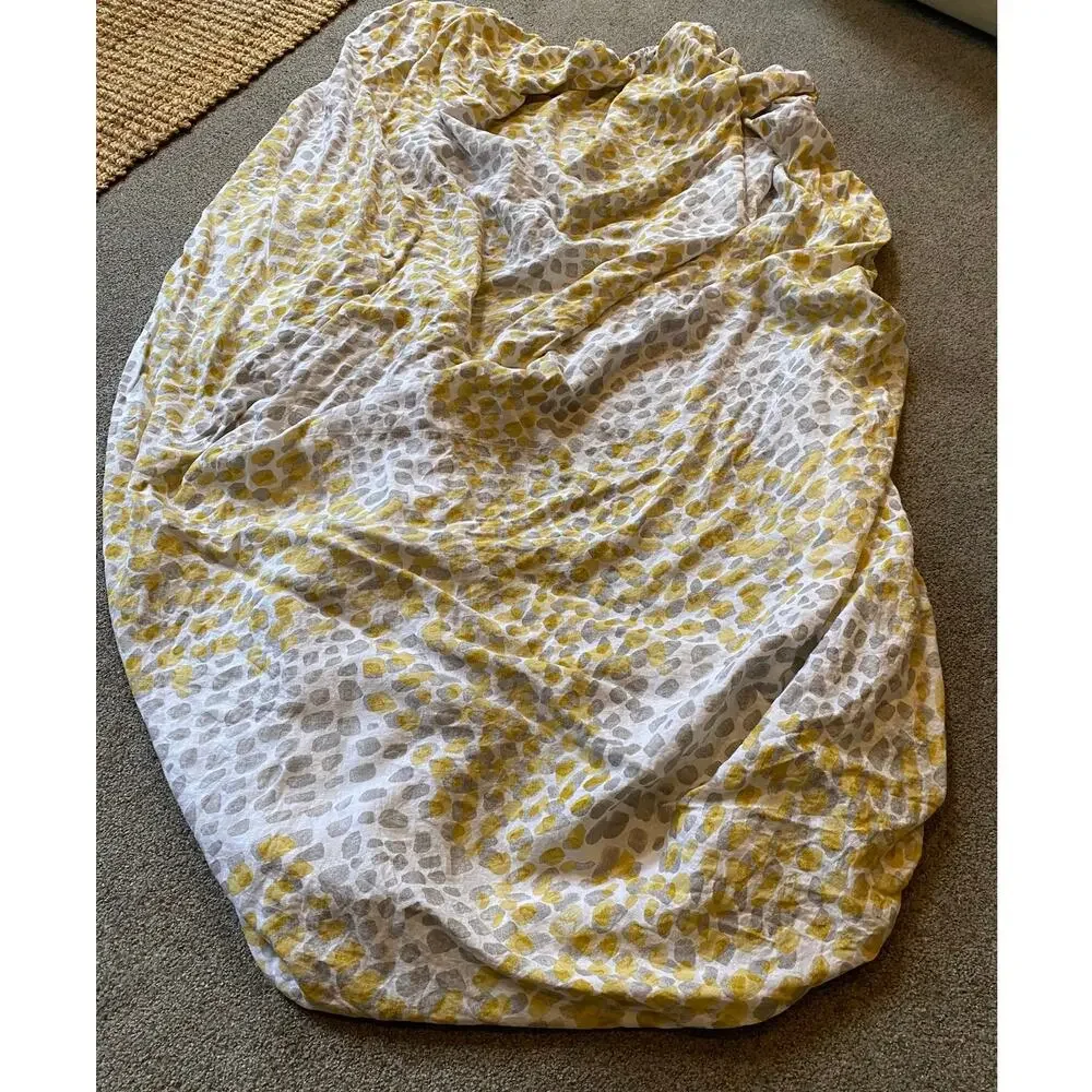 The Company Store 100% Linen Queen Fitted Sheet, Gray & Gold Abstract Cheetah